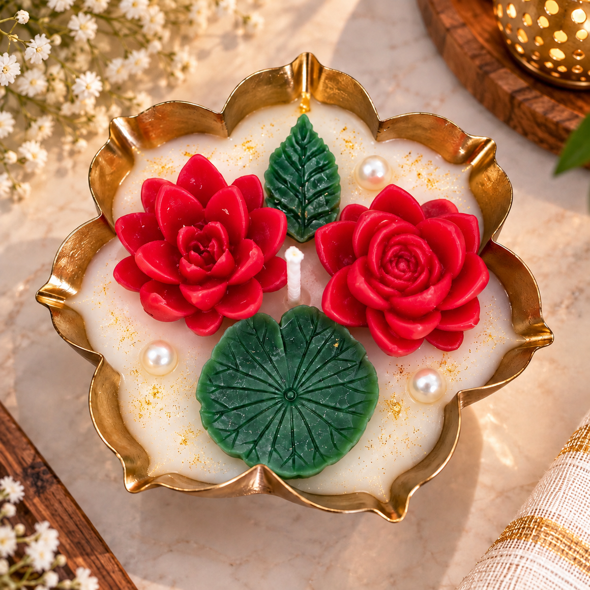 Urli Diwali Candle - 2 Design Candle Combo - TIMBER6
