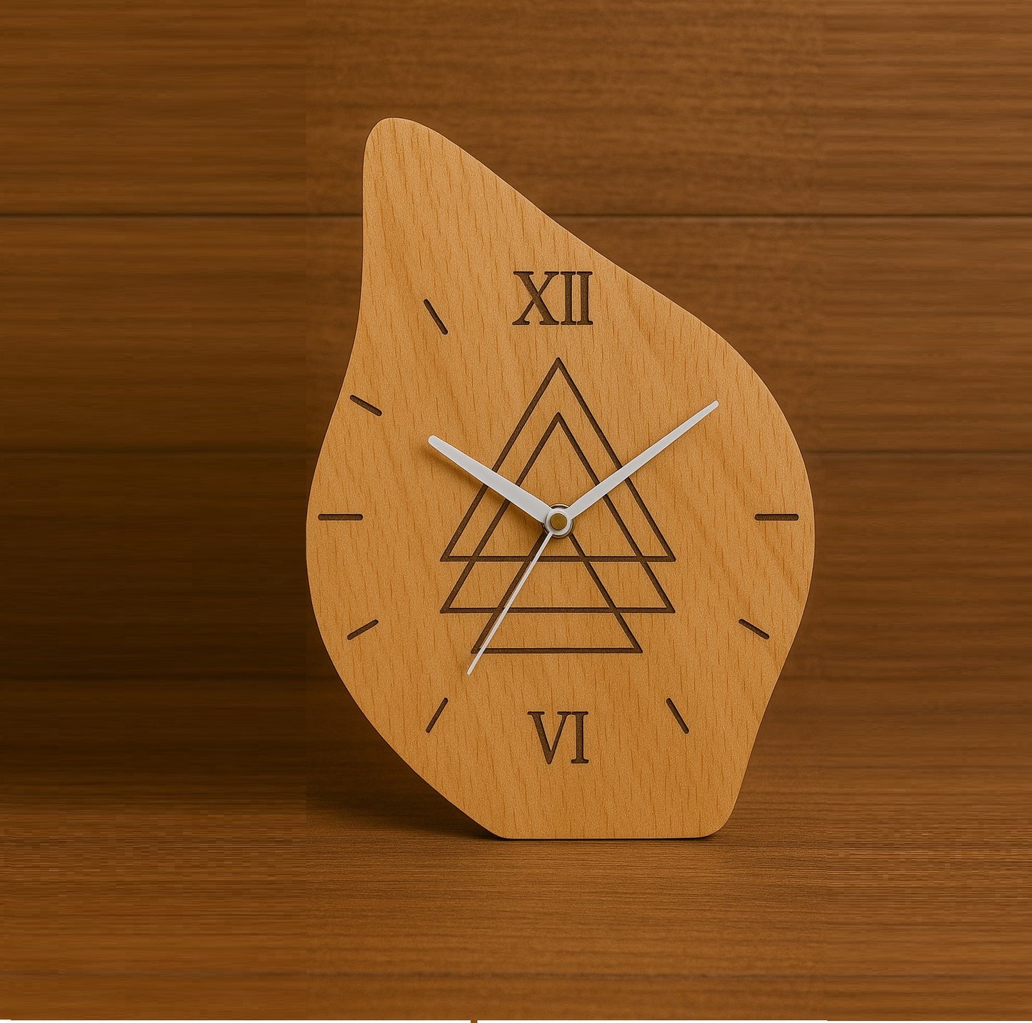 Asymmetrical Wooden Wall Clock – “Geometric Balance” Design