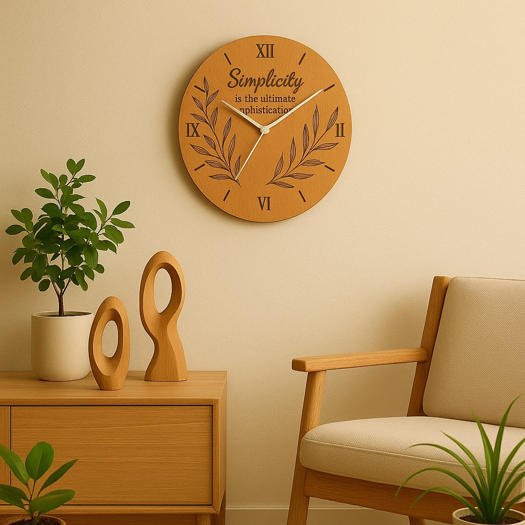 Minimalist Wooden Wall Clock – “Simplicity” Design