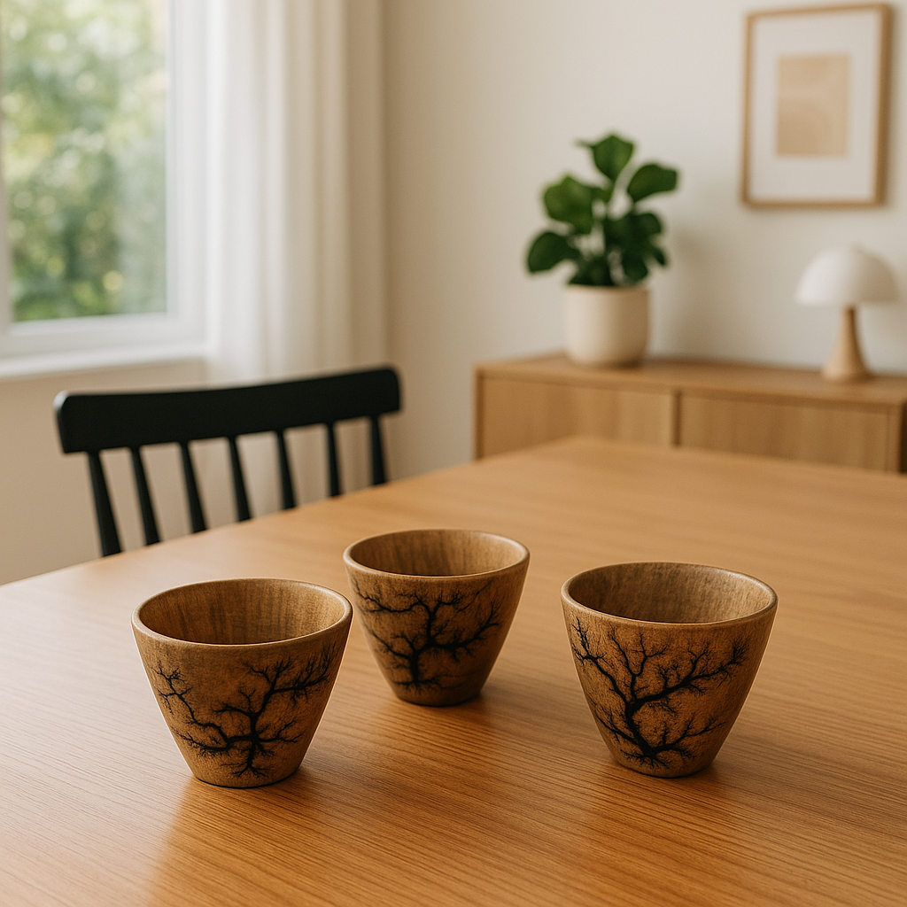 Aesthetic Wooden Bowls & Tray Set