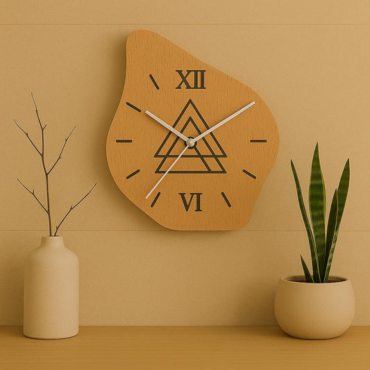 Asymmetrical Wooden Wall Clock – “Geometric Balance” Design