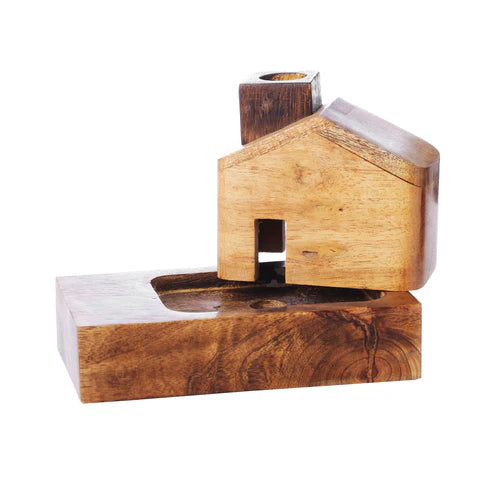 Wooden Hut Dhoop Batti Stand