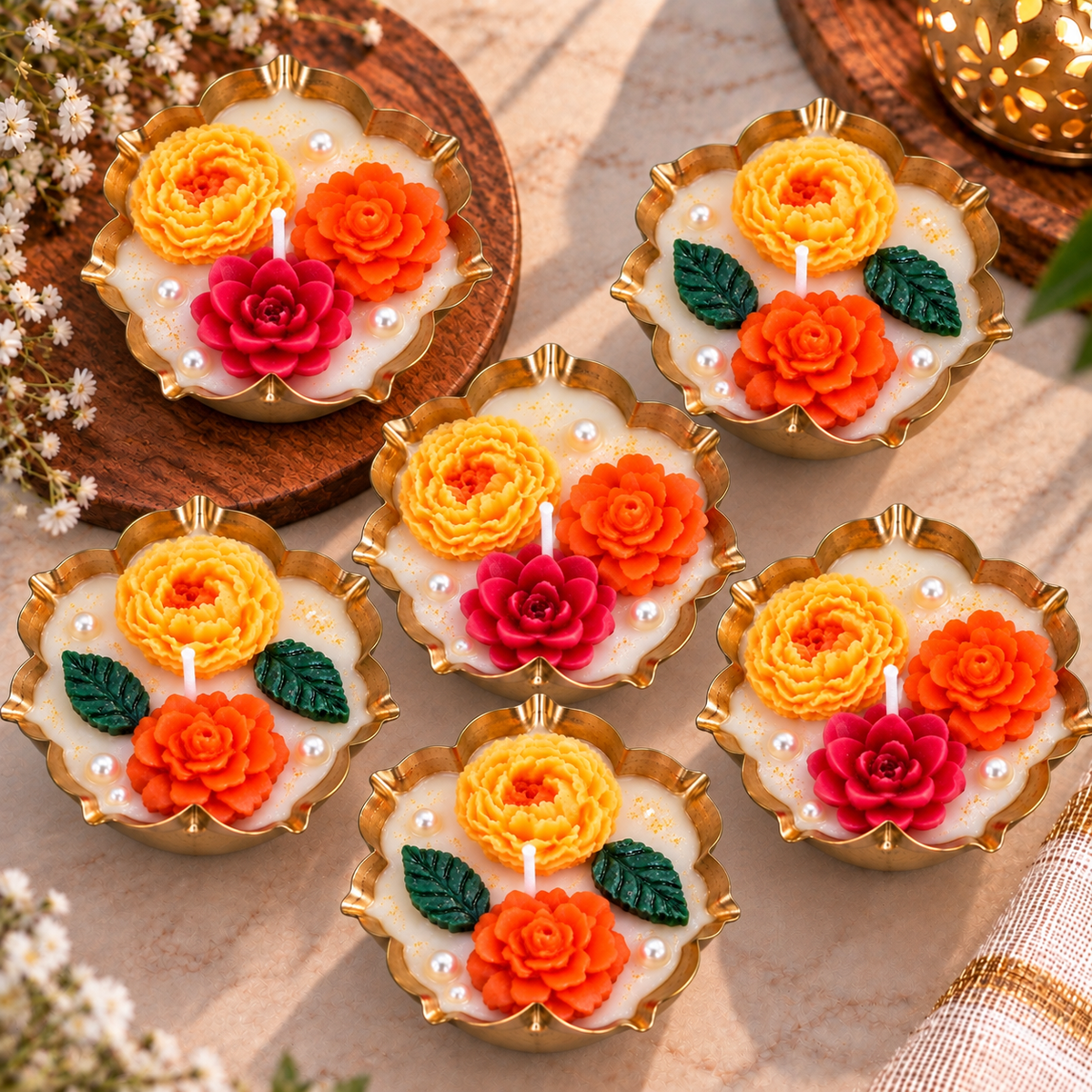 Urli Diwali Candle - 2 Design Candle Combo - TIMBER5