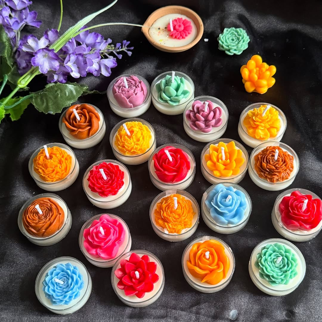 Handcrafted Floral Tealight Candles
