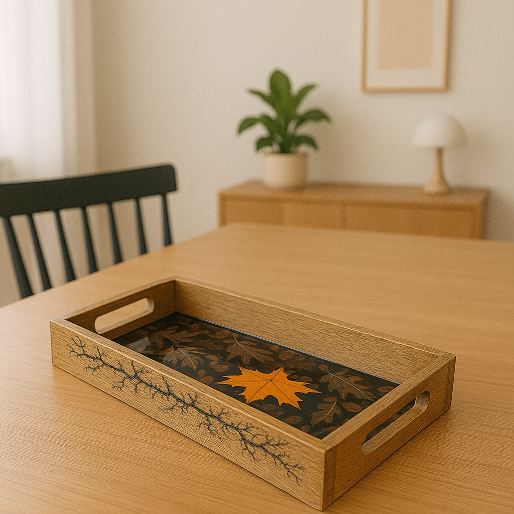 Aesthetic Wooden Bowls & Tray Set
