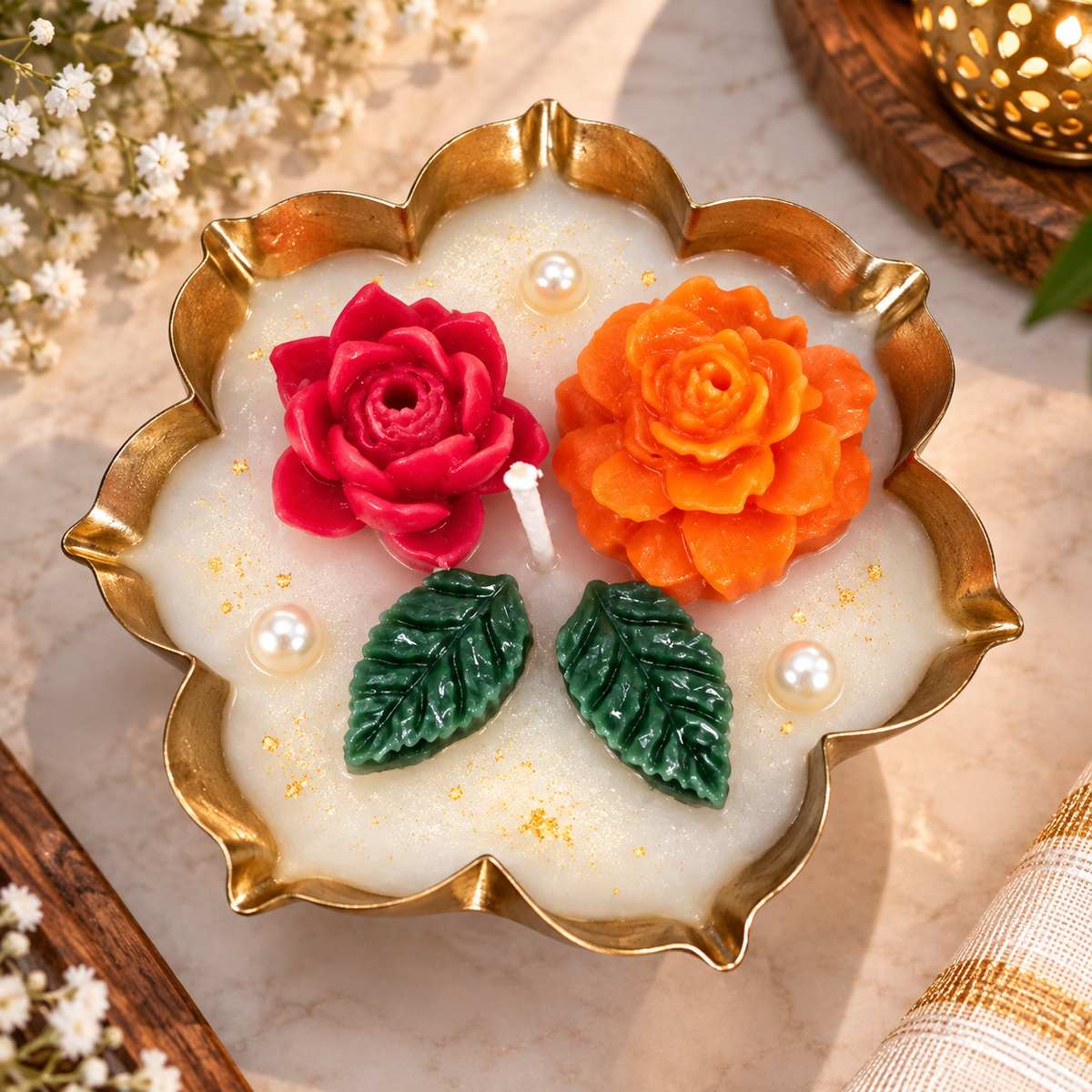 Urli Diwali Candle - 2 Design Candle Combo - TIMBER7
