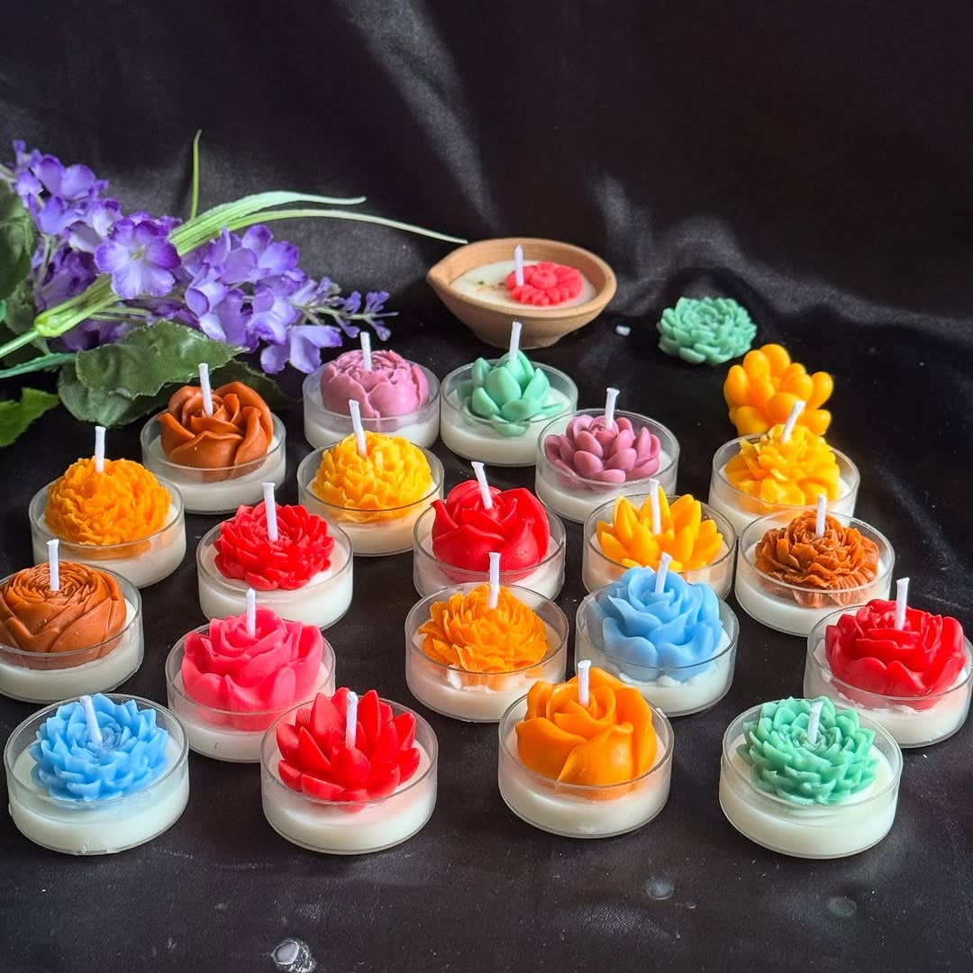 Handcrafted Floral Tealight Candles