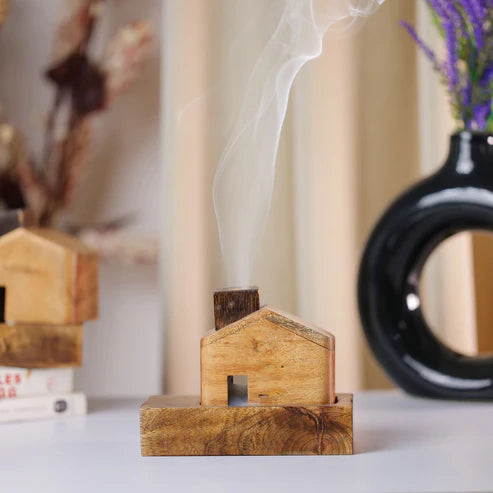 Wooden Hut Dhoop Batti Stand